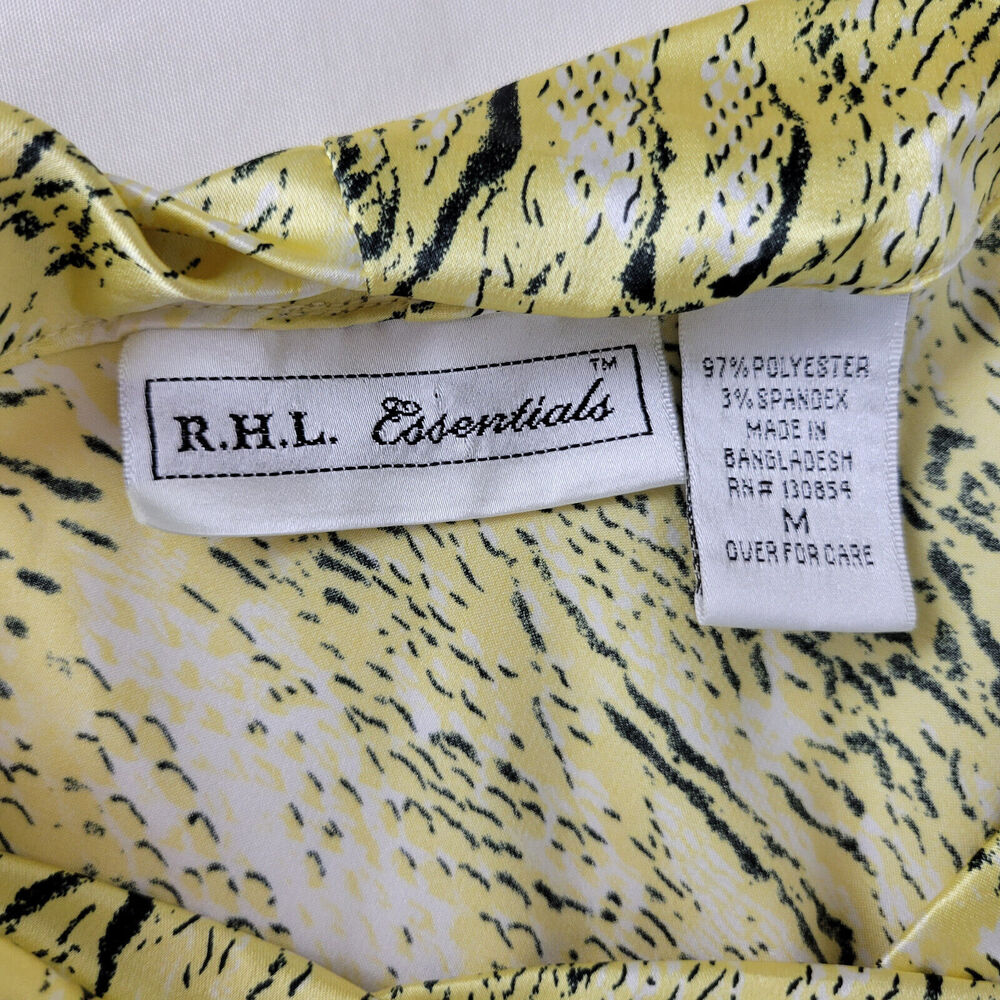 R.H.L Shirt Womens Size Medium Top Yellow White Sleeveless Scoop‎ Neck Blouse - Picture 7 of 9